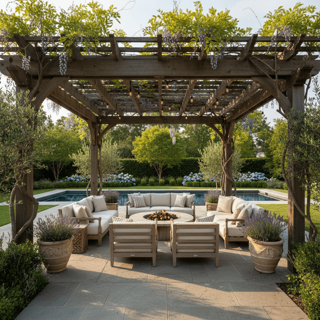 Pergola providing shade and architectural interest to outdoor space