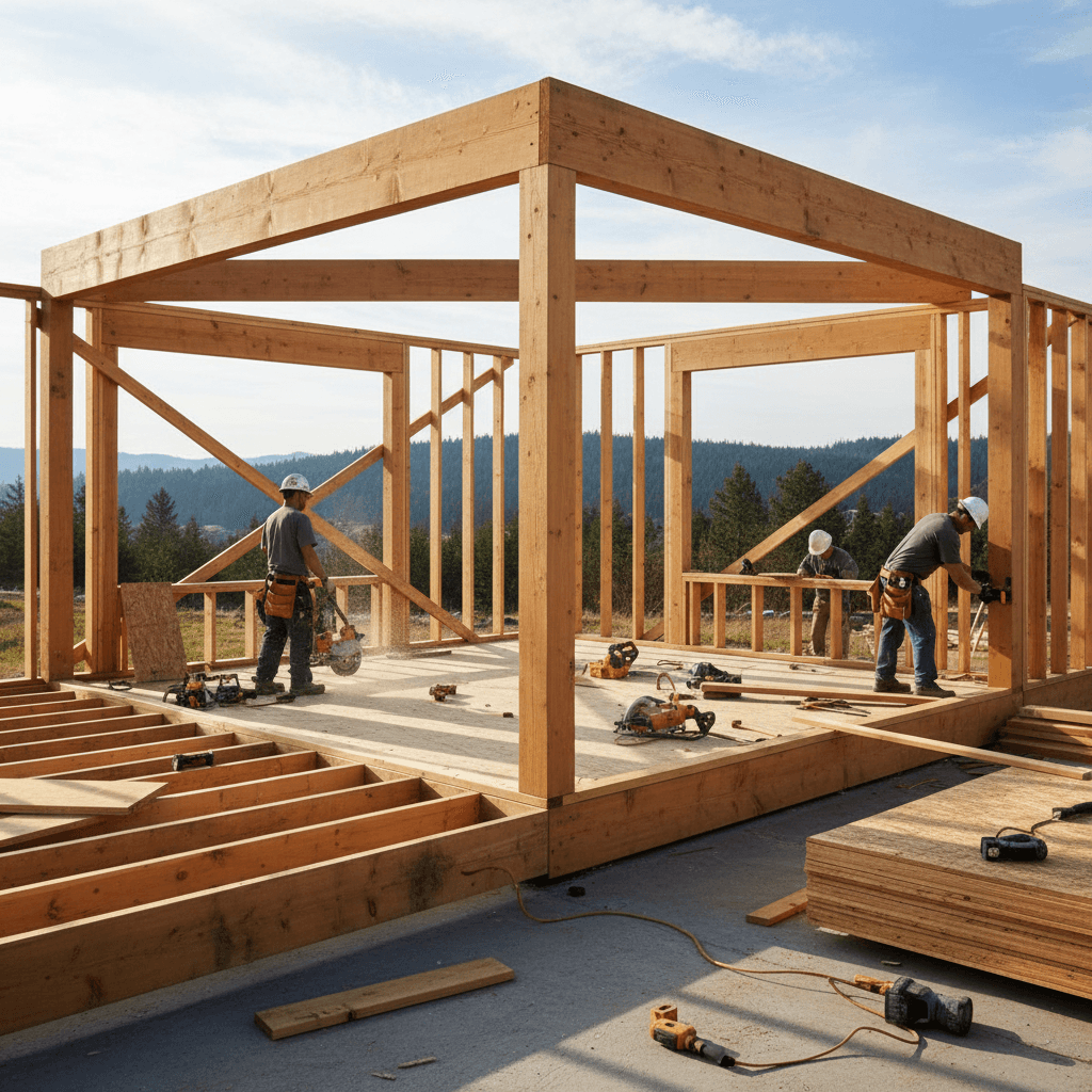 Professional framing work demonstrating structural expertise