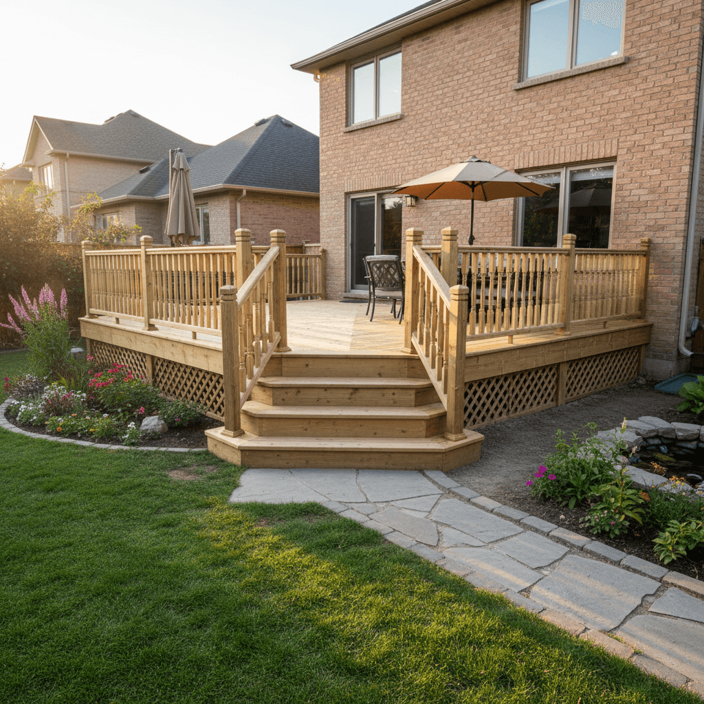 Custom timber deck with clean lines and professional finish